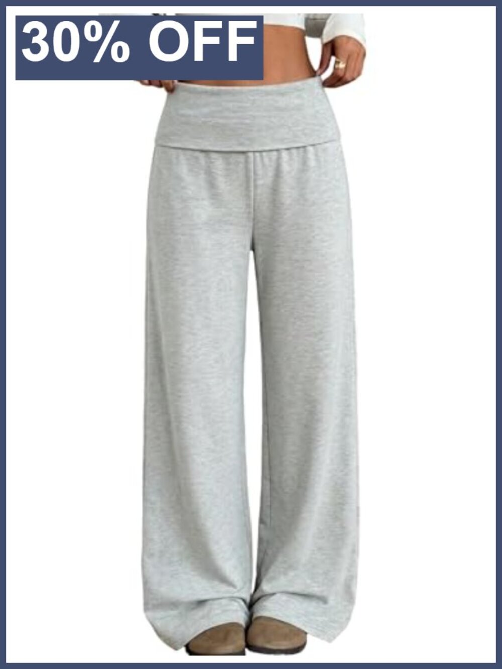 Striped Wide Leg Lounge Pajama Pants Fold Over Waist Comfortable